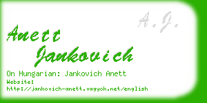 anett jankovich business card